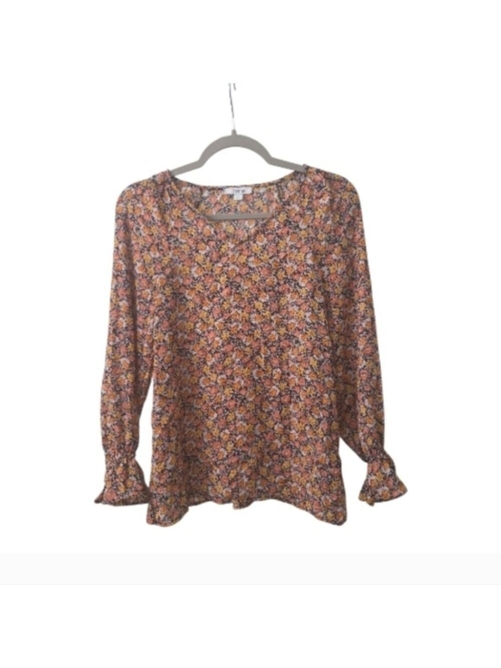 Bar III Floral Long Sleeve Blouse XS